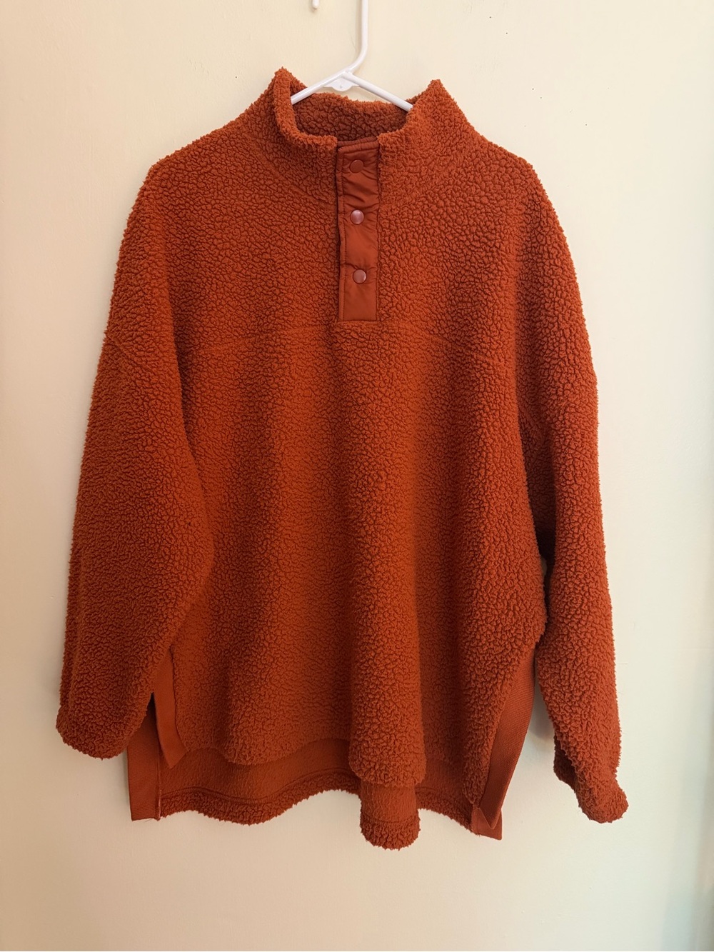 Men's Rust Sherpa Pullover Sweater